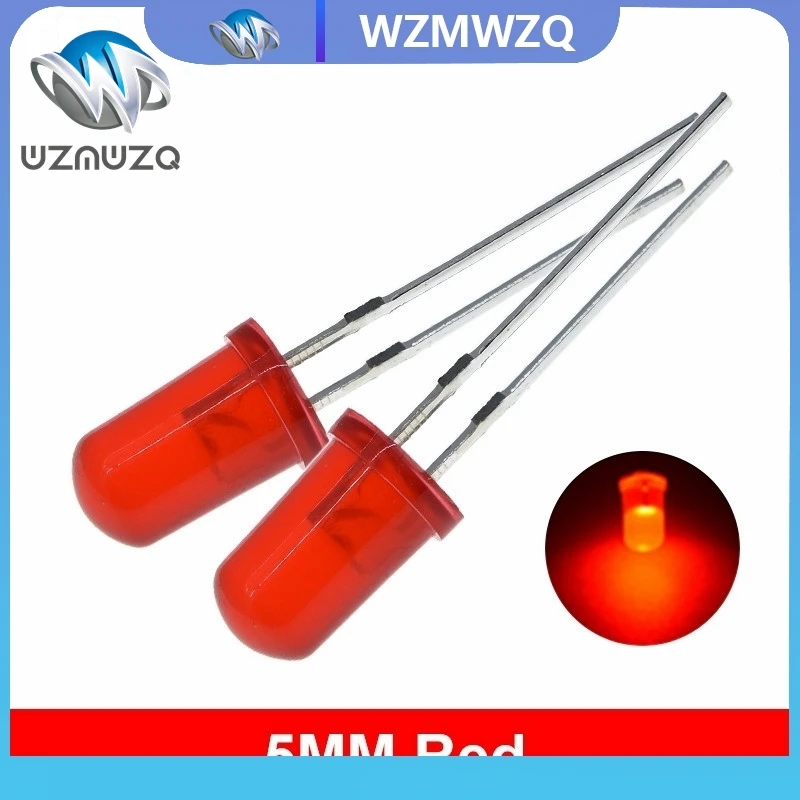 5 colors x20pcs =100pcs F5 5MM Round Yellow White Red Green Blue Diffused Round DIP Diode LED Lamp Light