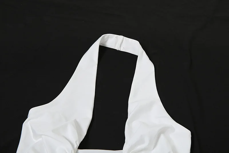 Femmes solide ruban licou dos nu Maxi Robe de soirée Sexy col en v profond sans manches moulante Club longue Robe tenues de vacances