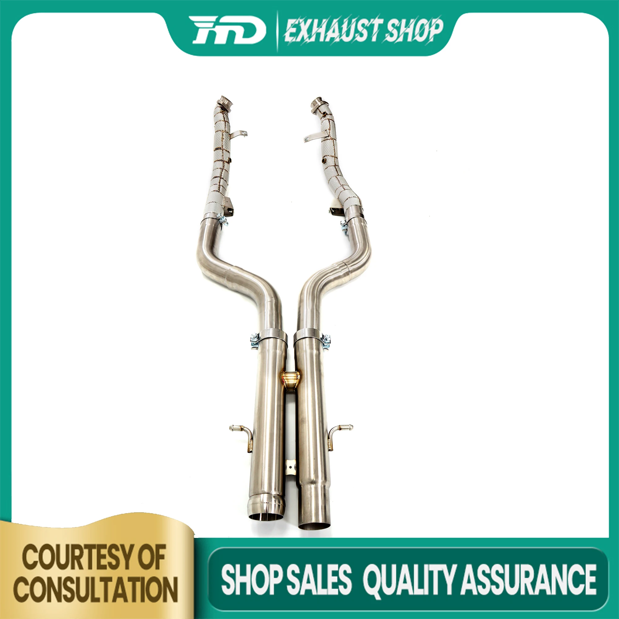 

HMD for Mercedes BENZ S63 W221 5.5T SS304 Downpipe Exhaust system High quality Replacement installation Heat shields