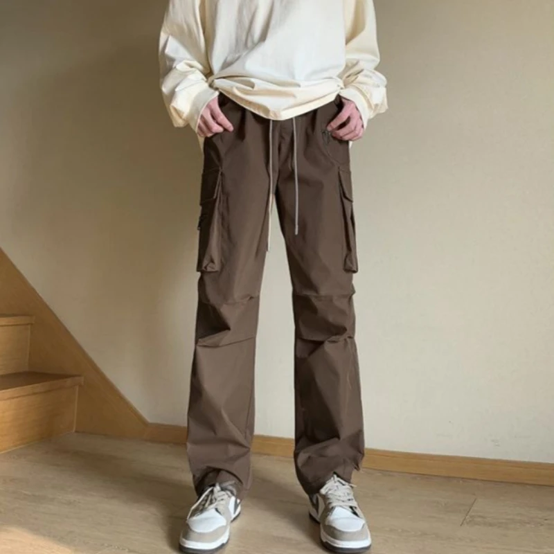 

Мужские повседневные брюки-карго в американском ретро-стиле, прямые широкие брюки унисекс в японском стиле для студентов