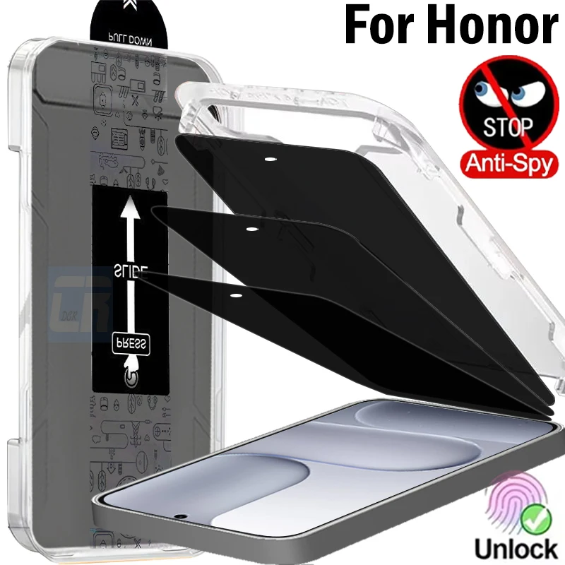 

1-3Pcs Dust Free Easy Installation Privacy Glass for Honor 500 Pro Win RT Power 2 Unlock Screen Protector Anti-Spy Cover