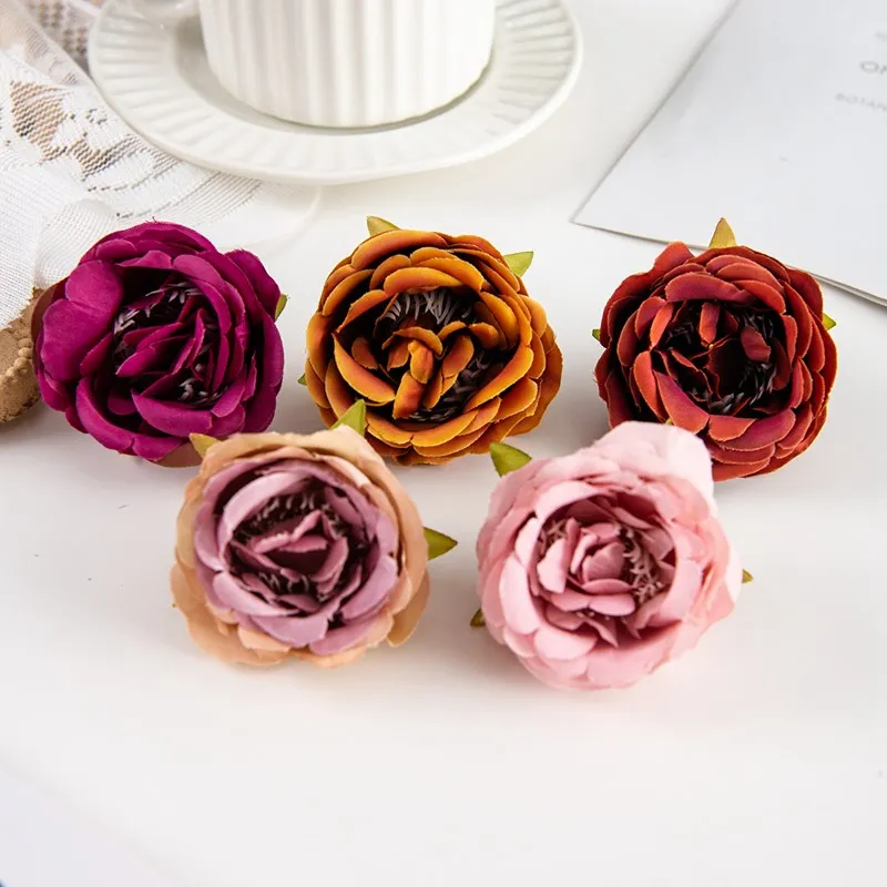 50/100 Stück Seiden-Kunstblumen Rosen für Zuhause, Vase, Tisch, Außenbereich, Garten, Hochzeit, Brautstrauß, DIY-Scrapbook-Zubehör – Detail 6