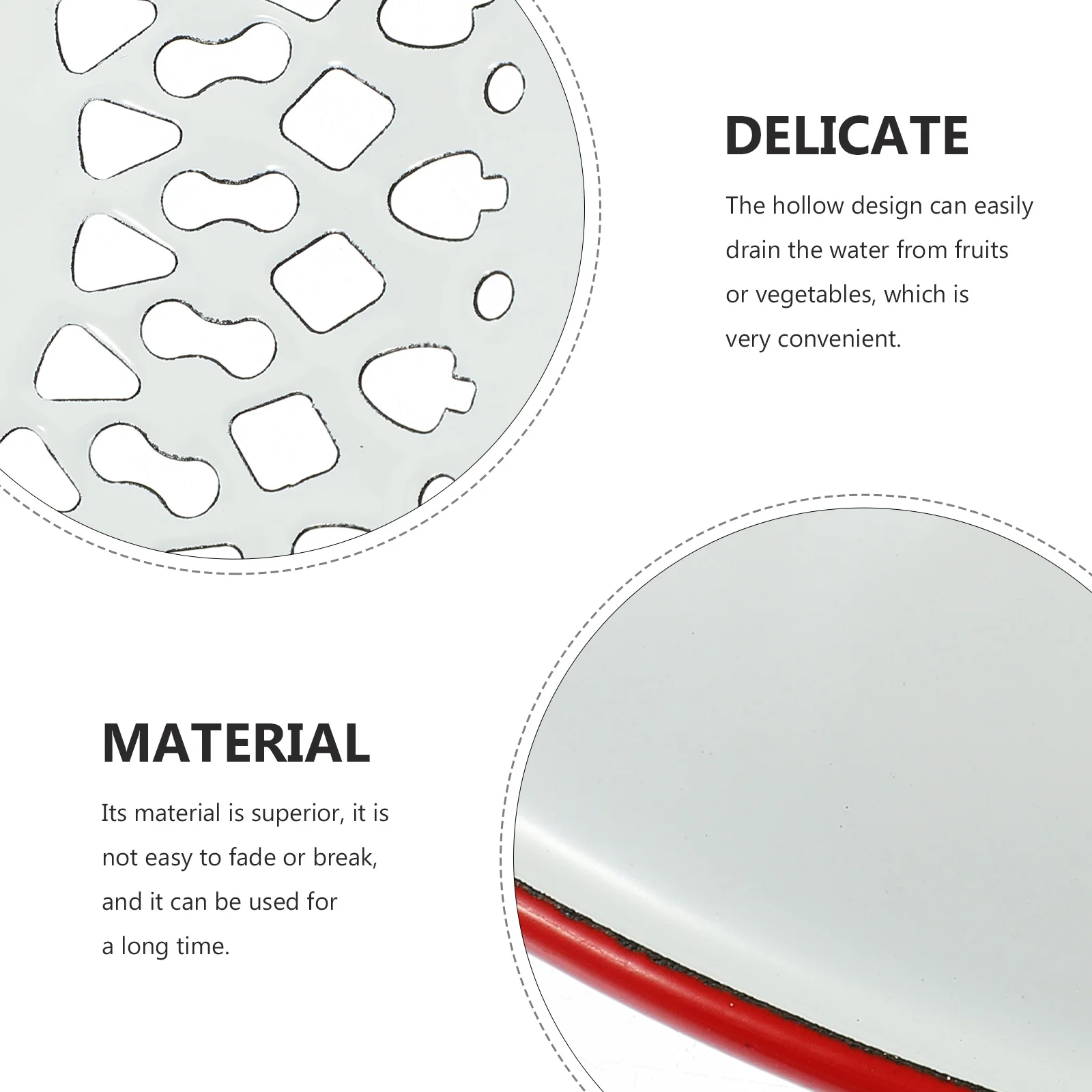 

1Pcs Enamel Hollow Drain Basket Kitchen Washing Basket Fruit Washing Basin Multipurpose Fruit Colander Plate