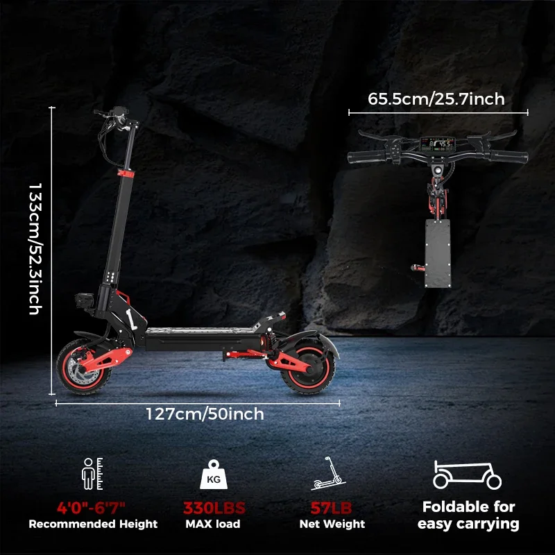 FREEBOY J15MAX Elektroroller für Erwachsene 48V18Ah Akku E-Scooter 10-Zoll Offroad-Reifen Faltbarer Allterrain-E-Scooter – Detail 8