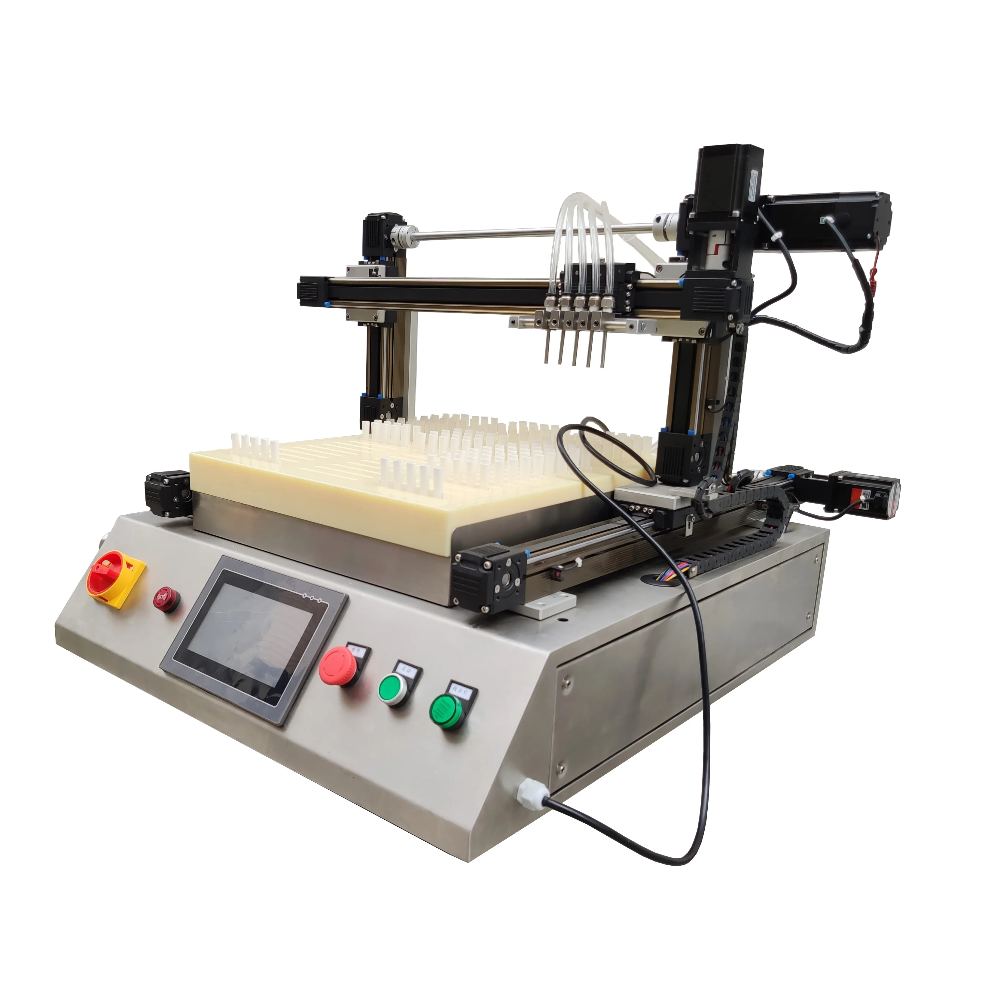 Factory Best Price 5 Nozzle Desktop Sterile Aseptic Ampoule Tube Vial Filling Machine With Plate Tray