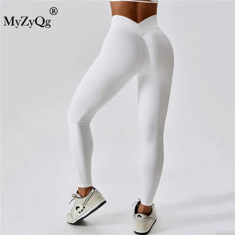 MyZyQg Women Lift Naked Feeling Yoga Leggings Body Shaping Abdominal Cycling Running Fitness Pants Training Elastic Gym Tights