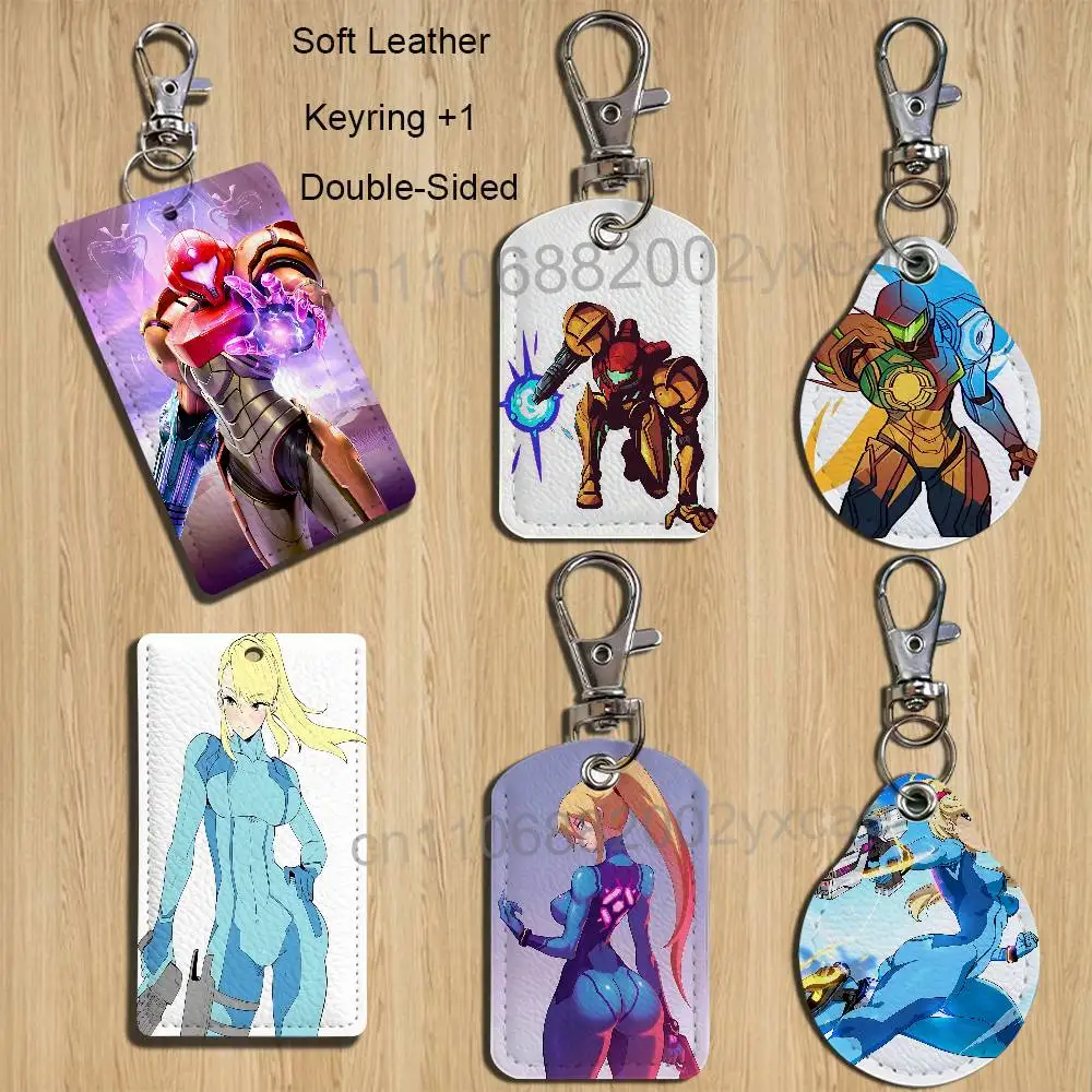 Zero Suit Samus Metroid Samus Aran Holder For Bank Business Work Card Holder Student Card Case Bus Card Keychain