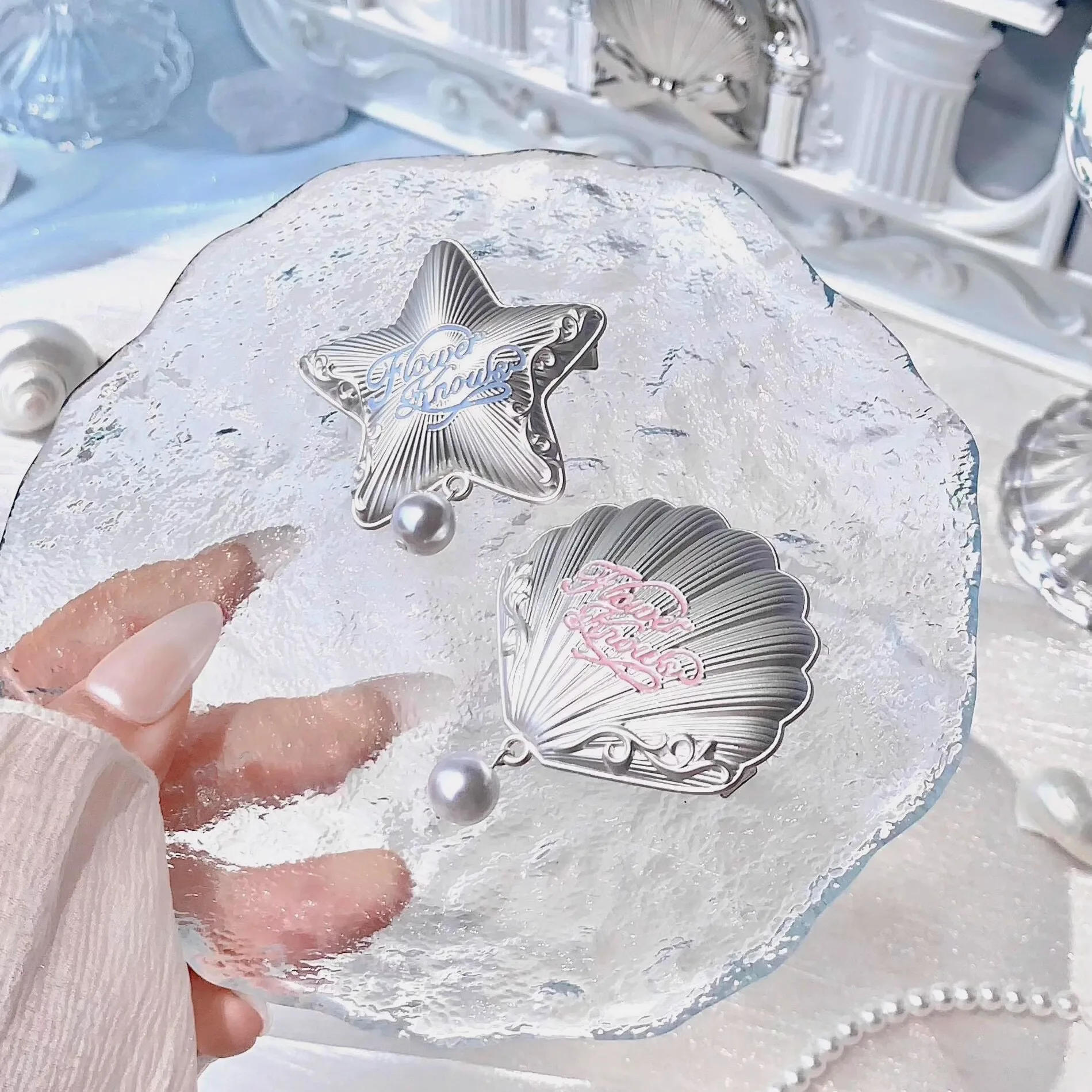 Flower Knows Shell's Jewel Series Hair Clips Shell Starfish Pearl Women Hair Accessories Tool