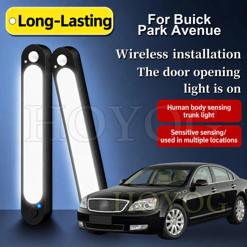 For Buick Park Avenue 1990-2012 Car Boot Light LED Lamp Motion Sensor Cordless Camping Trunk Cargo Light Sedan Interior Cabin