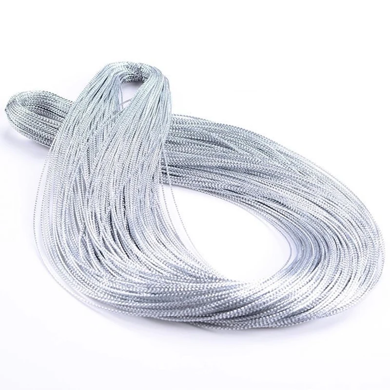 Gold And Silver Colored Hanging Ribbon Gold Wire Thread Diy Jewelry String Rope For Gift Packaging, Binding Thread (Non-Elastic)