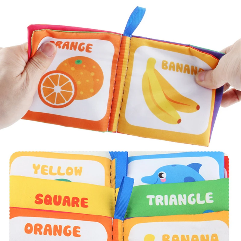 1 st Baby Doek Boeken Verlichting Vroege Educatief Speelgoed Kinderen Fruit Dier Nummers Kleur Cognitieve Boek voor Peuter 0-72 Maand