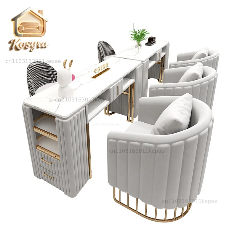 Nail salon manicure table and chair set combination with vacuum cleaner manicure table beauty salon nail salon sofa table