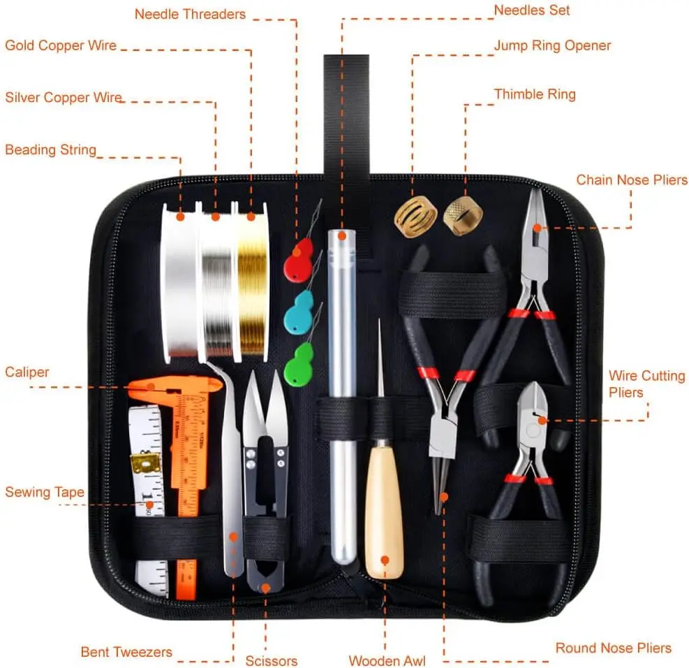 Jewelry Making Supplies Kit with Tools, Wires, Findings for Jewelry Repair and Beading Jewelry Making Tools for Adults DIY Tools