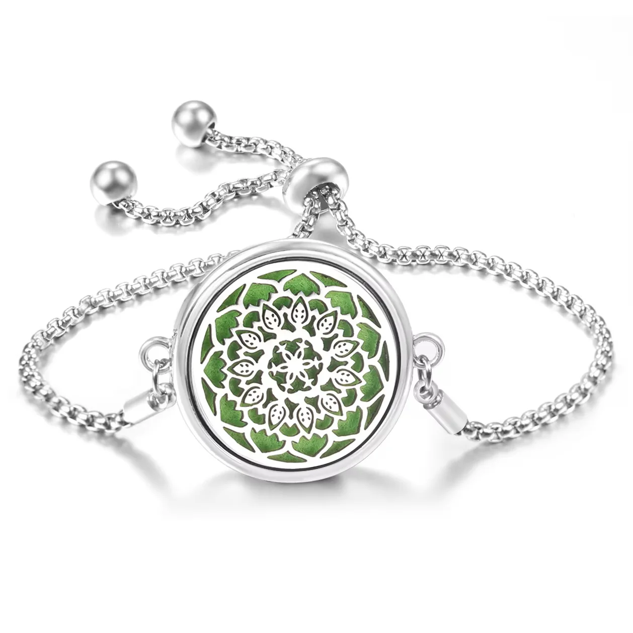 Trendy Tree of Life Insert Aromatherapy Pad Bracelet Stainless Steel Essential Oil Diffuser Perfume Lockets Women Bangle Jewelry