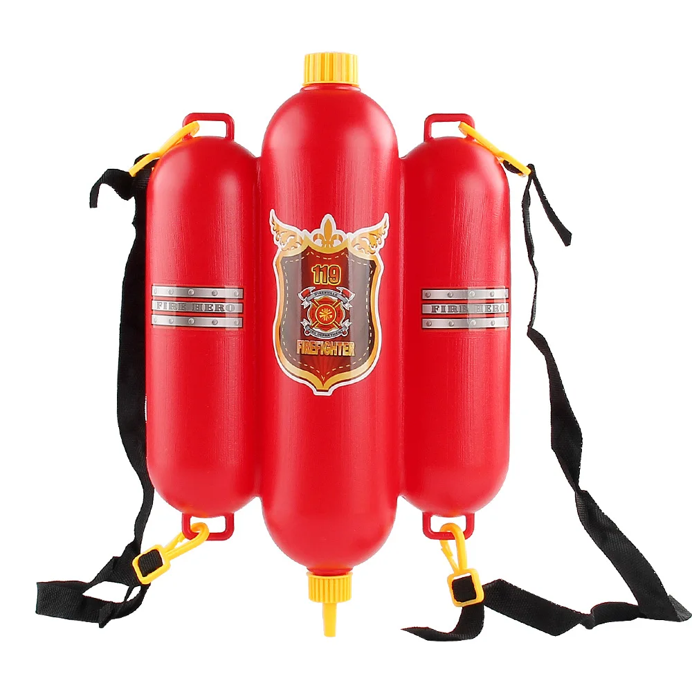 Water Gun Backpack Fire Gun Toy Fire Hat Clothes Set Assembly Stage Performance Projects Toy