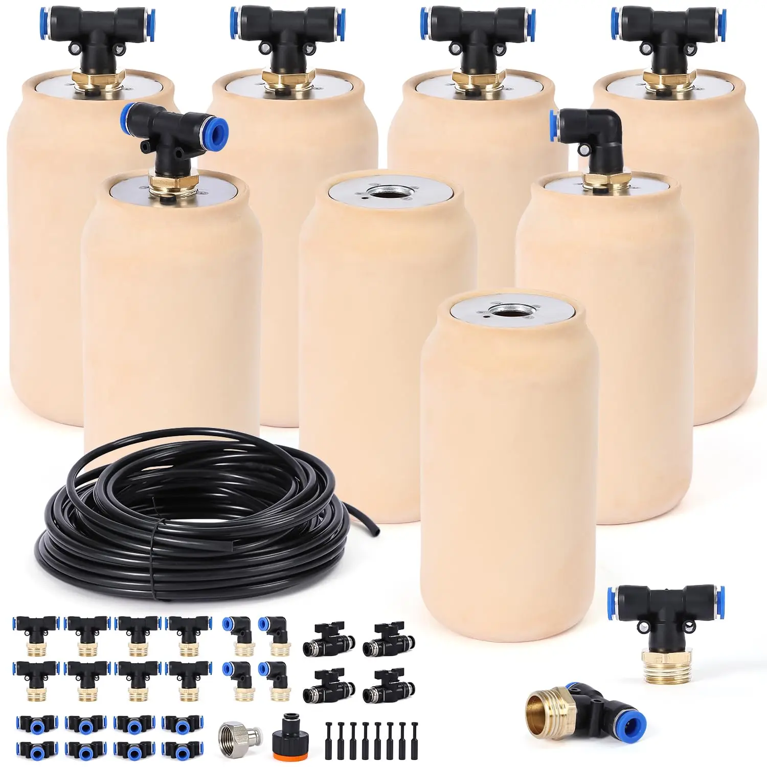 

8-Pack Drip Irrigation Kit With 3.1x3.1x6in Reservoirs, Tubing And Fittings For Garden, Hydroponics, Patio And Indoor Plants