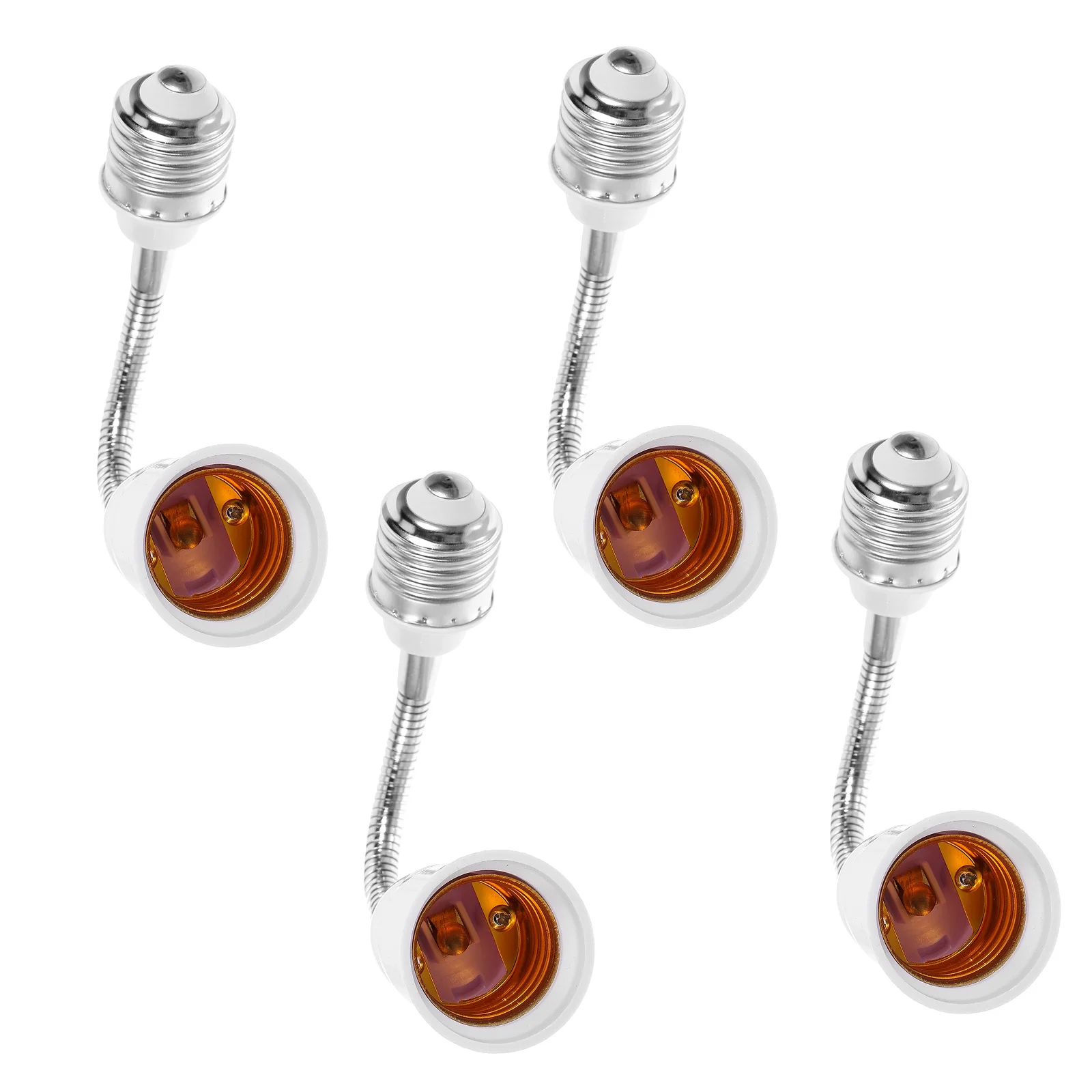 

4Pcs E27 Light Socket Extender Adapter Flexible Rotatable Lamp Base Converter Adjustable Bulb Holder Extension for LED Lights