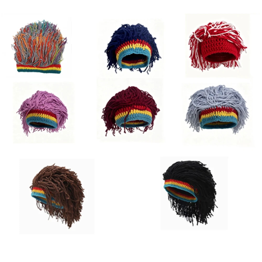 Unisex Reggae Dreadlocks Knit Hat Stylish and Breathable Used for Christmas Day Cosplay Funny Cap Halloween