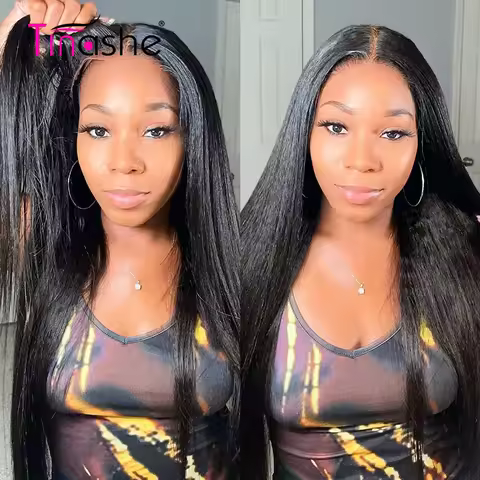 Tinashe Upgraded Ready To Go 6×5 HD Lace Wig Pre-Bleached Knots Kinky Straight Glueless Wig Put It On &amp; Go Yaki Human Hair Wigs