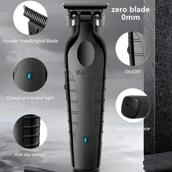 Kemei 2299 Barbiere Cordless Tagliacapelli 0mm Zero Gapped Carving Clipper Detailer Macchina da taglio elettrica professionale per finiture