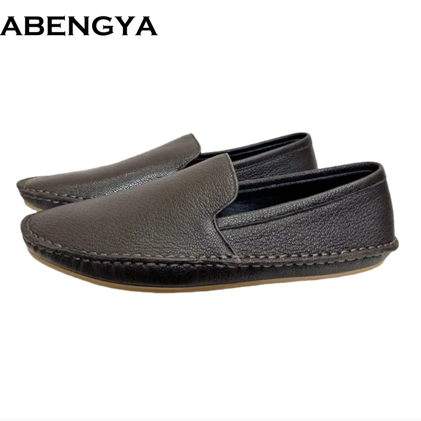 

Real Leather Loafers Women's Puff Shoes Fashion Slip On Flat Shoes Mules Summer Flats Ballets Sandalias Mujer 2025