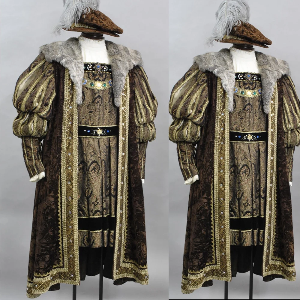Historisches Tudor-Kostüm für König Heinrich VIII. Renaissance-Kostüm für Königin Elisabeth Herren-Tudor-Prinz Edelmann Graf Herzog Kostüm-Anzug
