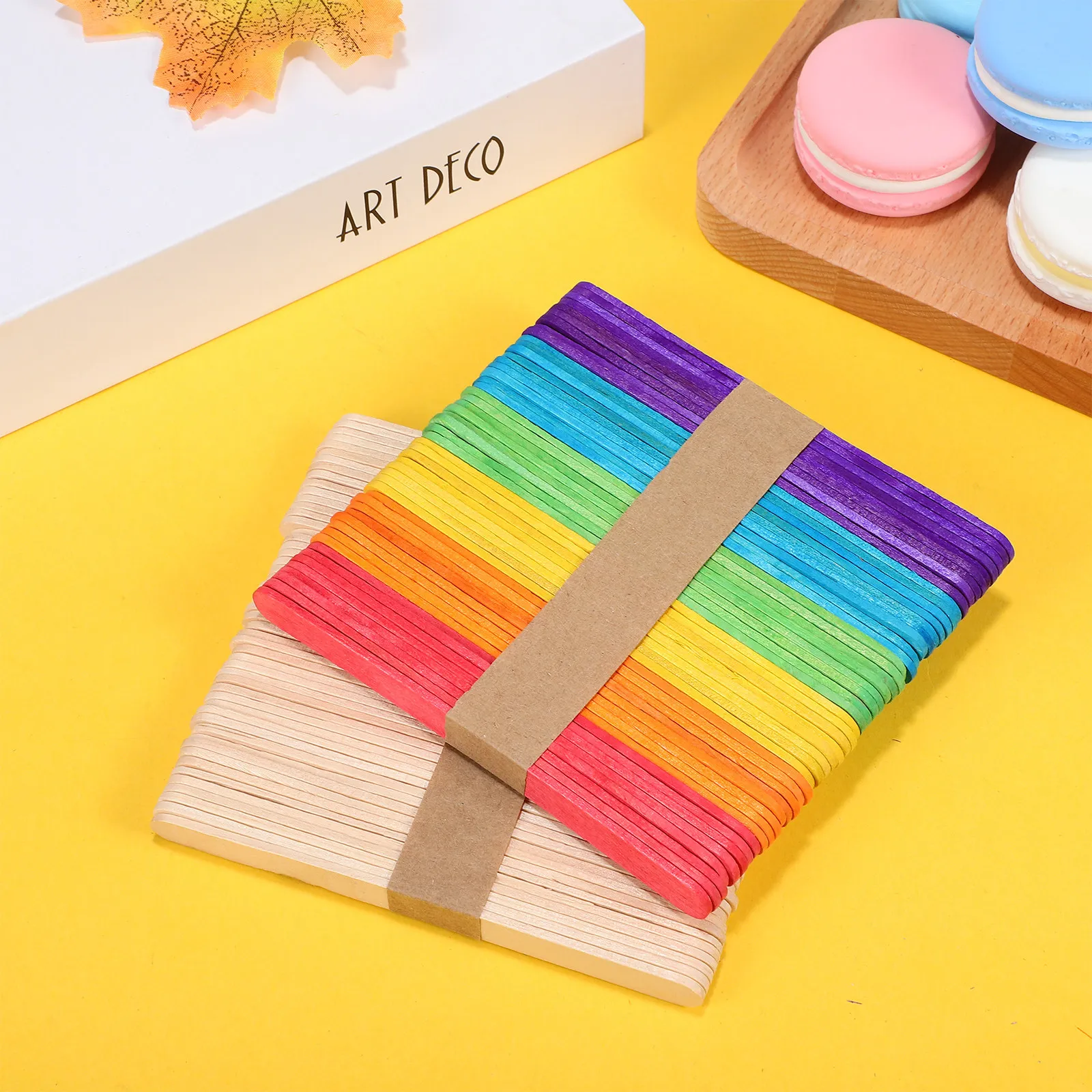 100本入り カラフル木製クラフトスティック プレミアムハー - Art Craft Stick のレビューと価格