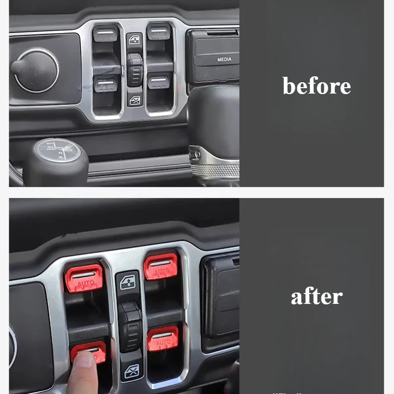 Custom Fit Window Control Switch Trim for Jeep Wrangler JL 4XE 2018+ Interior Modified Accessories Car Accessories Tools view 2