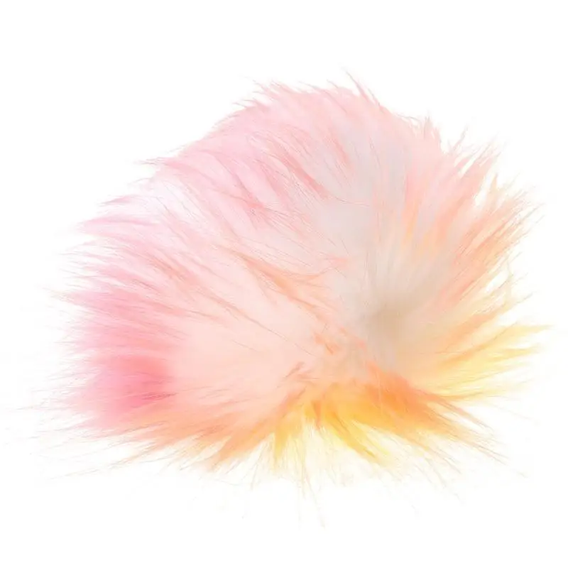

652F 3 Pieces Removable Furry Pom Pom Scarves Faux Fur Puff Hair Ball Knitting Hat Bag Backpack Pendant Charm Jewelry