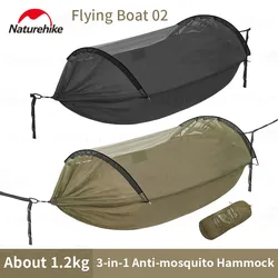 Naturehike 3 In 1 Sleeping Hammock Outdoor Camping Tourist Garden Swing Hanging Bed With Mosquito Net 200kg Bearing 70D Nylon