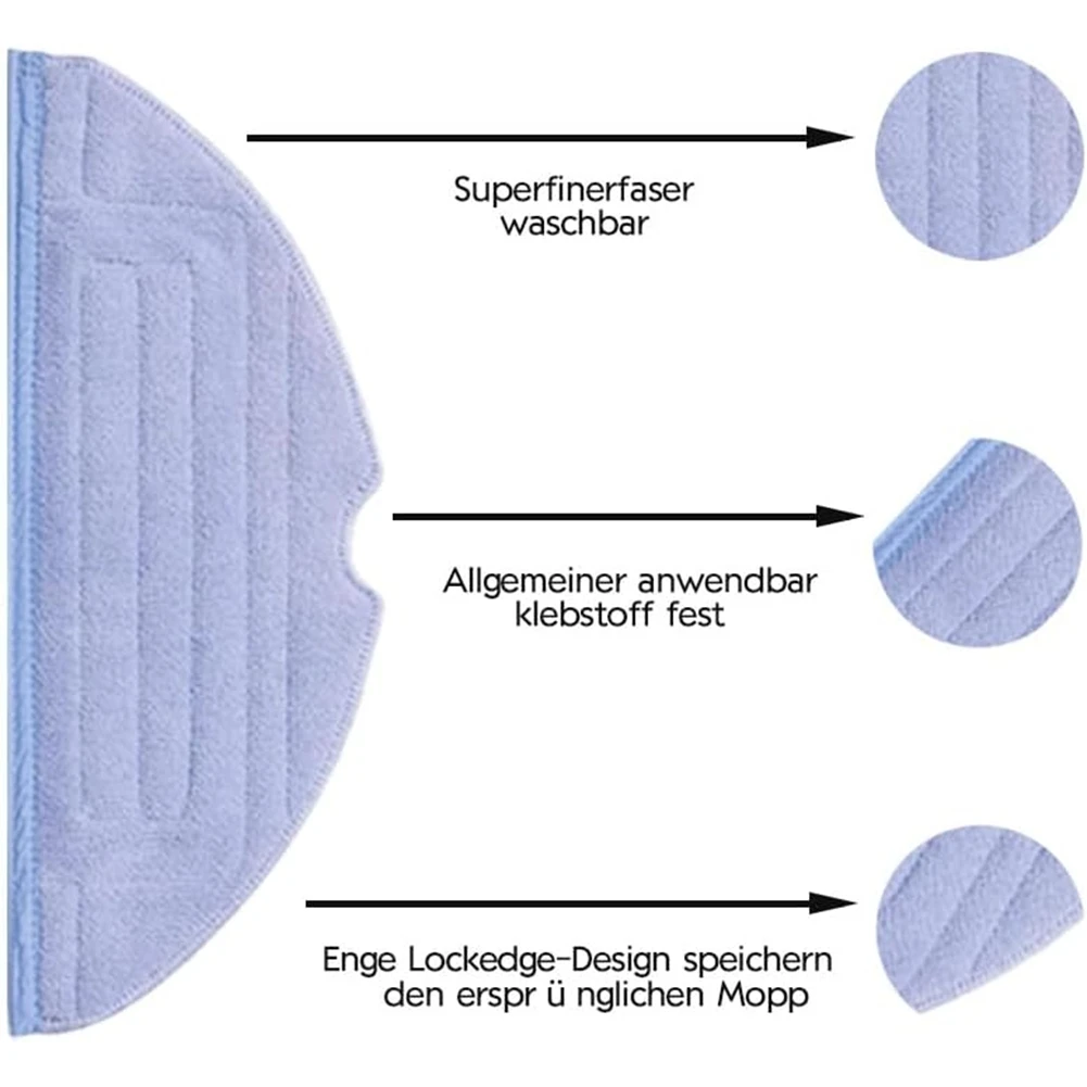 12PCS Microfiber Mop Pads Kit for Roborock S7 S7MaxV S7MaxV Plus S8 S8+ T7S T7S Plus Vacuum Cleaner Replacement Parts
