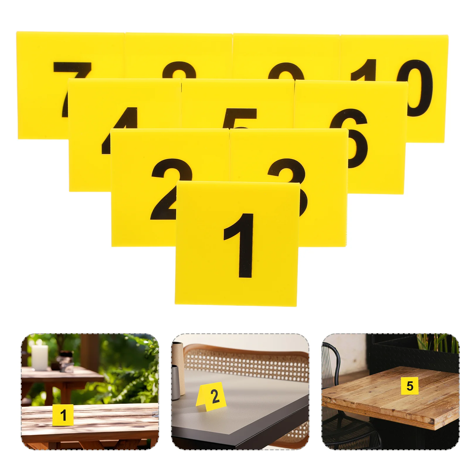 

10Pcs Black Acrylic Table Numbers 1-10 Double Sided Tent Style Cards for Wedding Event Detective Theme Party Setup