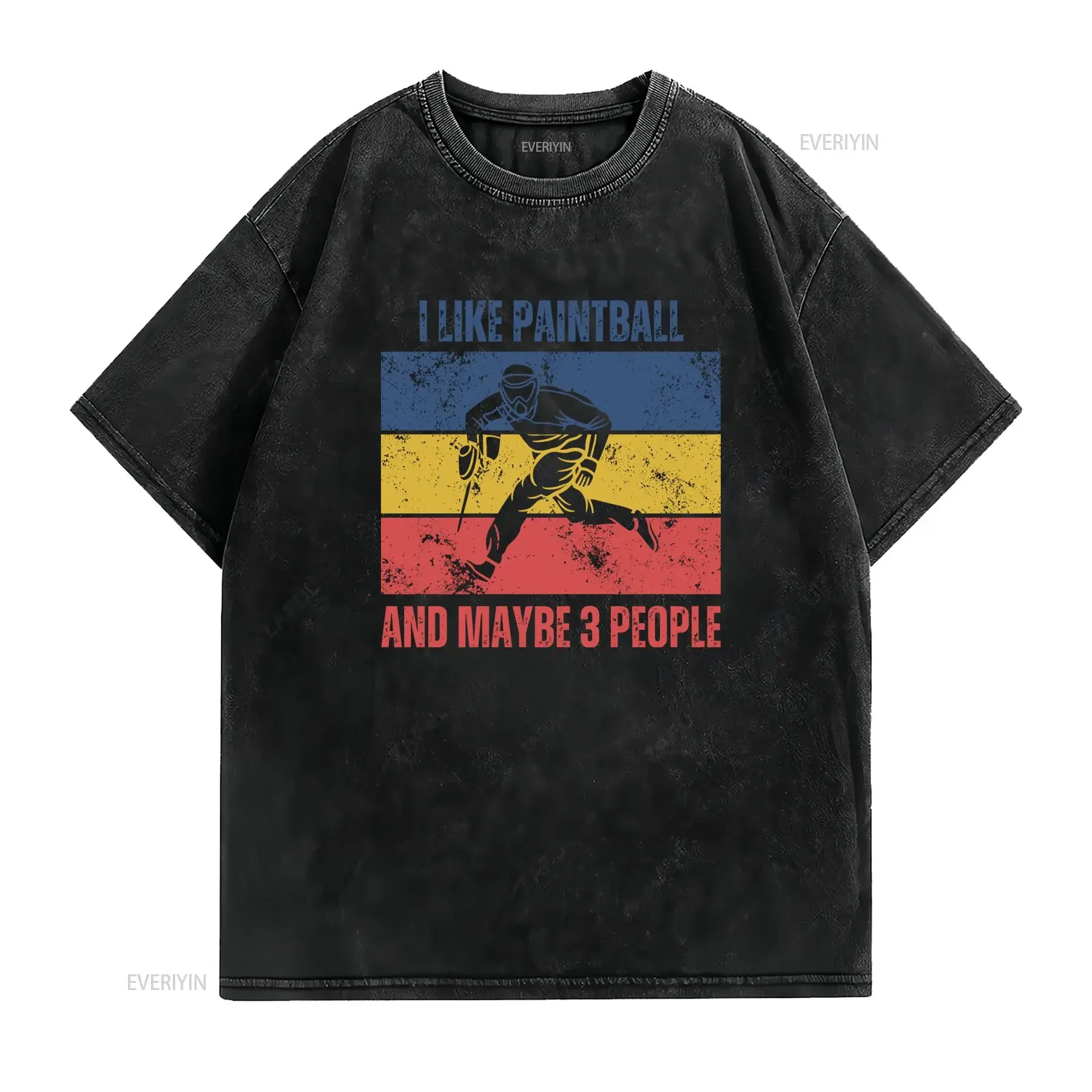 Retro Vintage Paintball Lover Funny Slogan Print Casual Sport T Shirt vintage Washed streetwear Slightly graphic fashion Soft