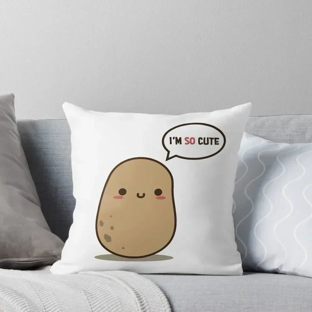 

I'm so cute potato Throw Pillow Plaid Sofa autumn decoration Anime Decorative Cushion pillow