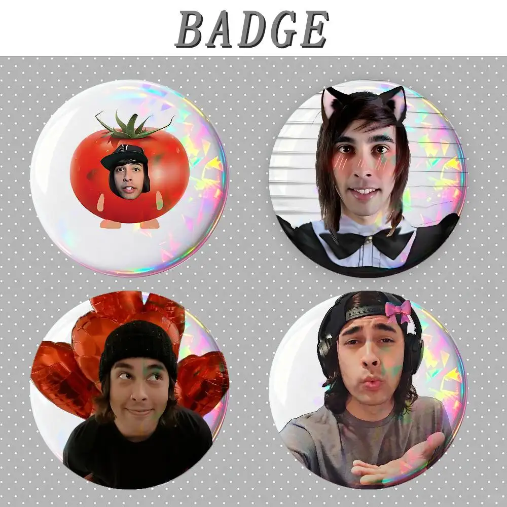 P-Pierce The S V-Vic Fuentes Funny Badges Round Brooch Cute Cartoon Idol Cosplay Badges DIY Backpack Clothing Jewelry Pins