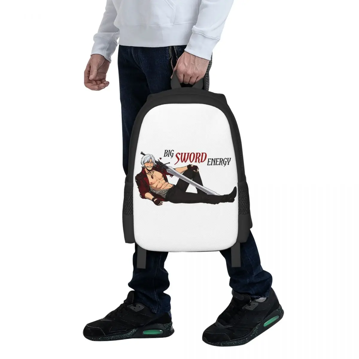 Devil May Cry Big Sword Energy Student Backpack School Bag Hiking Travel Daypack for Men Women Fashion Bookbag Shoulder Bags