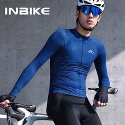 INBIKE Man Cycling Jersey Breathable Long Sleeved Quick Drying Bicycle Clothing High Elasticity Jersey For Men With Rear Pocket