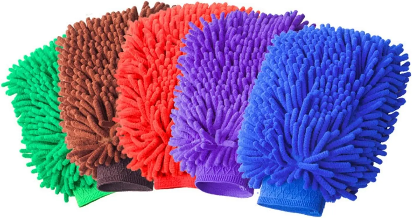 1Pcs Car Wash Mitt Scratch Free, Car Wash Mitt Double Sided Chenille Microfiber Wash Mitt  Detailing Wash Mitts for Car Washing 