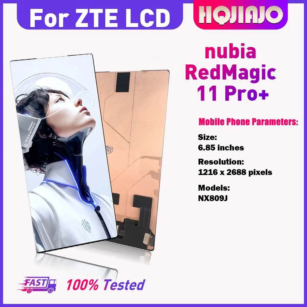6.85'' AMOLED LCD Display Touch Screen Digitizer Assembly For ZTE Nubia RedMagic 11 Pro+ NX809J - Replacement for 11 Proplus