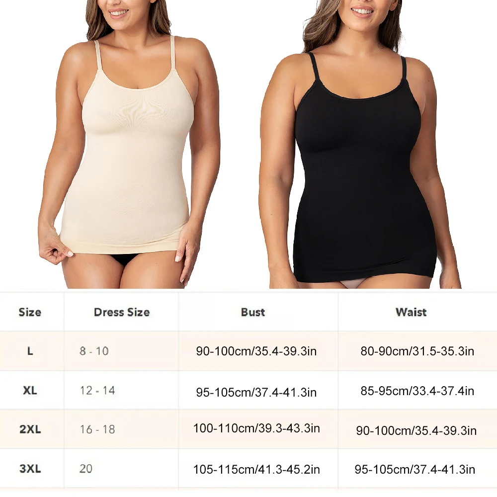1PCS Scoop Neck Camisole for Women, Tummy Control Seamless Body Shaper Cami Tank Top, Slimming Basic Layering Undershirt