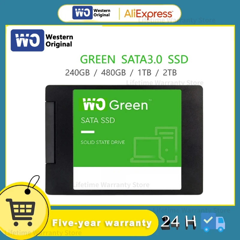 

Western Original Green SSD 250GB Internal Solid State Disque 500GB 1TB 2TB 3D NAND SATA3 2.5" SSD For Laptop NoteBook PC PS5 PS4