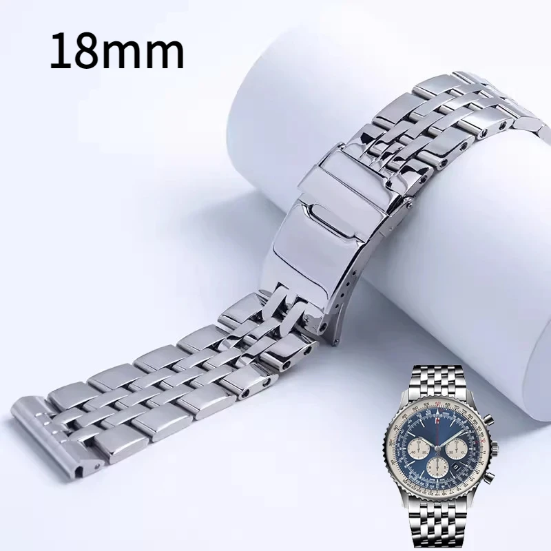 Solidna bransoletka ze stali nierdzewnej do paska Breitling 18mm 20mm 22mm 24mm pasek do zegarka do paska AVENGER NAVITIMER SUPEROCEAN