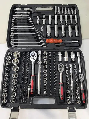 Hi-Spec 216PCS Mechanics Tool Set 1/4" 3/8" 1/2" Drive Socket Wrench Kit Ratchet Mixed Wrenches Auto Repair Tool Box Case