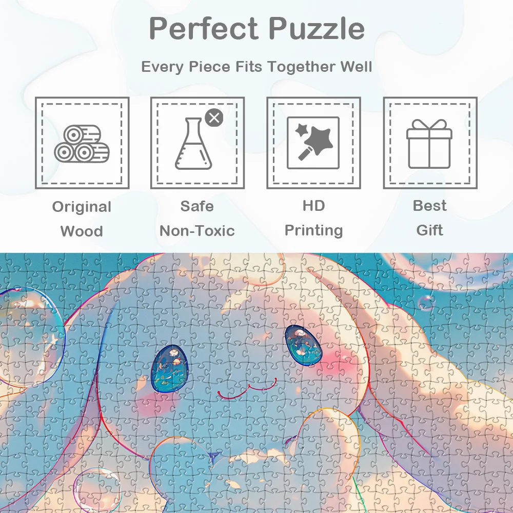 Puzzle Cinnamoroll Sanrio Kawaii Kreskówka Anime Gry Planszowe Śliczne Japońskie Ilustracje Duże Puzzle Zabawki Prezent
