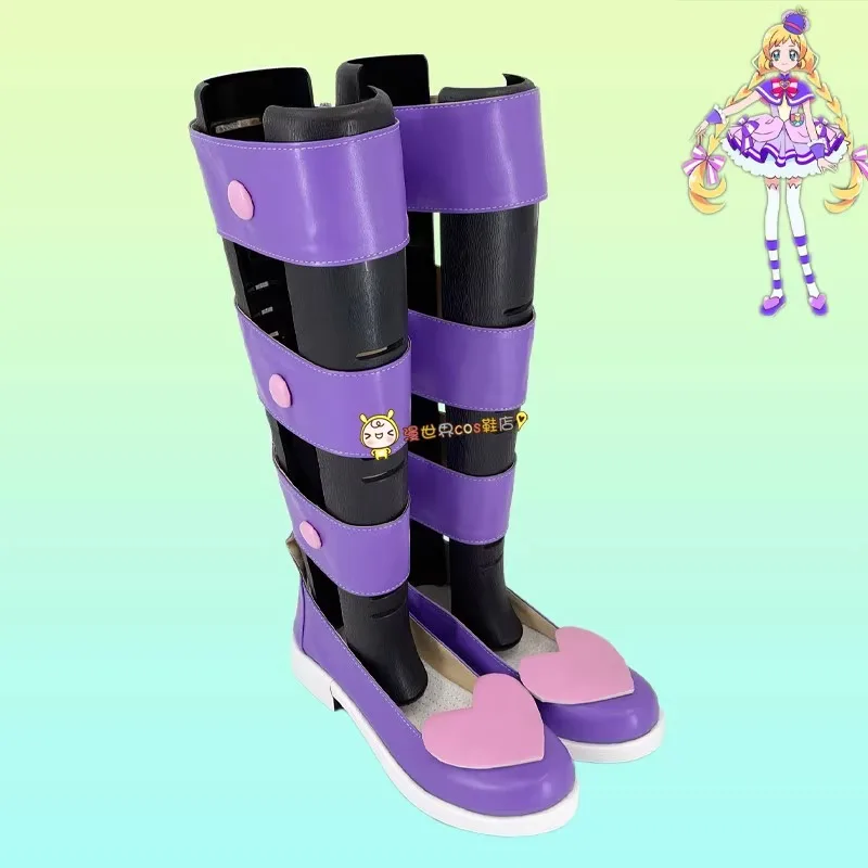 

Wonderful Precure Inukai Iroha Cosplay Costume Shoes Purple Handmade Faux Leather Boots