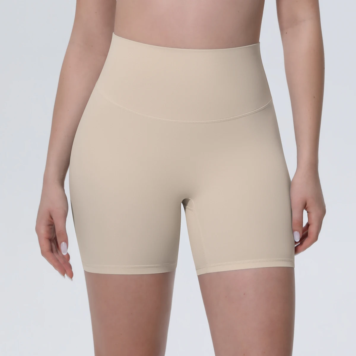 1 Stück Damen Sport-Kurze Yoga-Leggings Einfarbige Hochtaillierte Fitness-Shorts Schnelltrocknende Radfahr-Workout Nahtlose Shorts – Detail 11