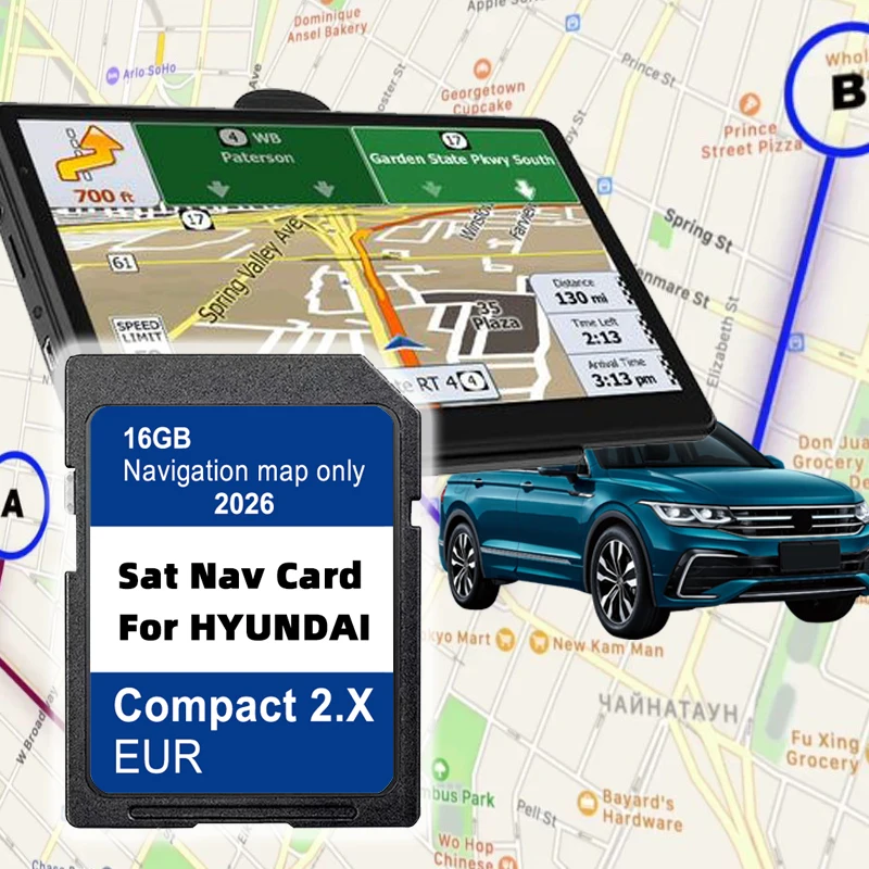 GEN2 Navigation Compact 2.X Europe UK maps 2026 Sat Nav SD GPS Memory Card for Hyundai H1 i20 Santa Fe Grand Santa Fe Tucson