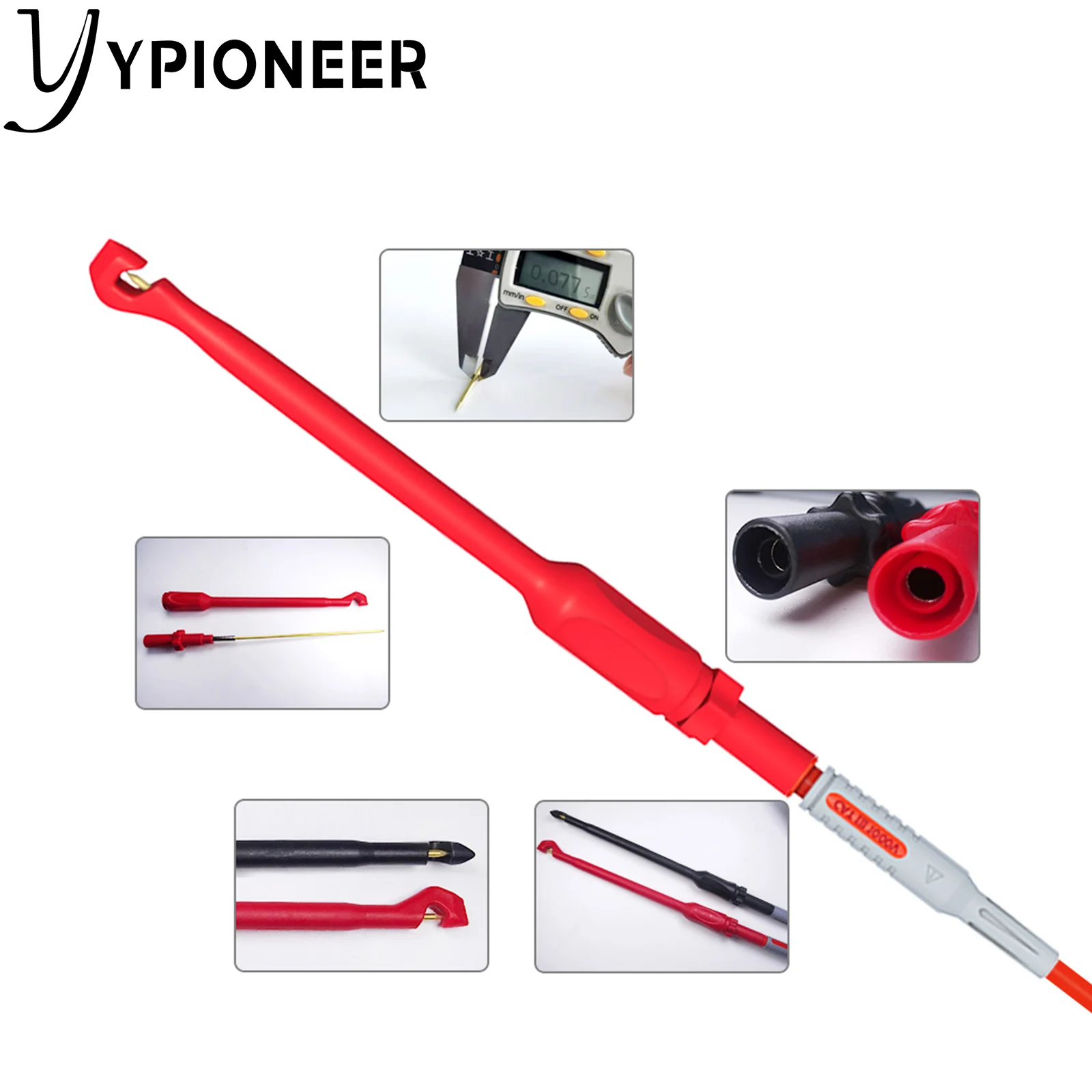 YPioneer-multímetro automotriz P1033B, Kit de cables de prueba con Clip de perforación de alambre, sondas de perforación, Cable de prueba de extensión de enchufe Banana de 4mm