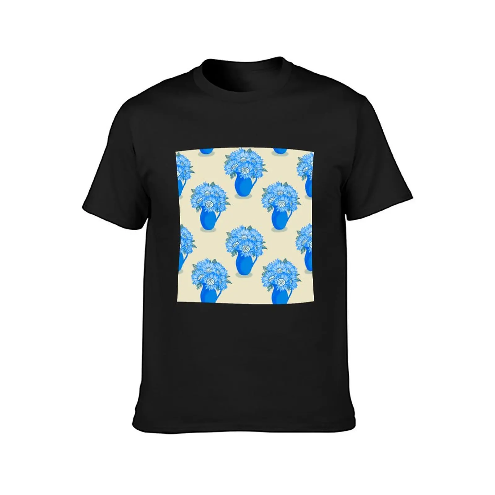 Flowers in Vase - Cobalt Blue T-Shirt cute tops kawaii clothes T-shirt men