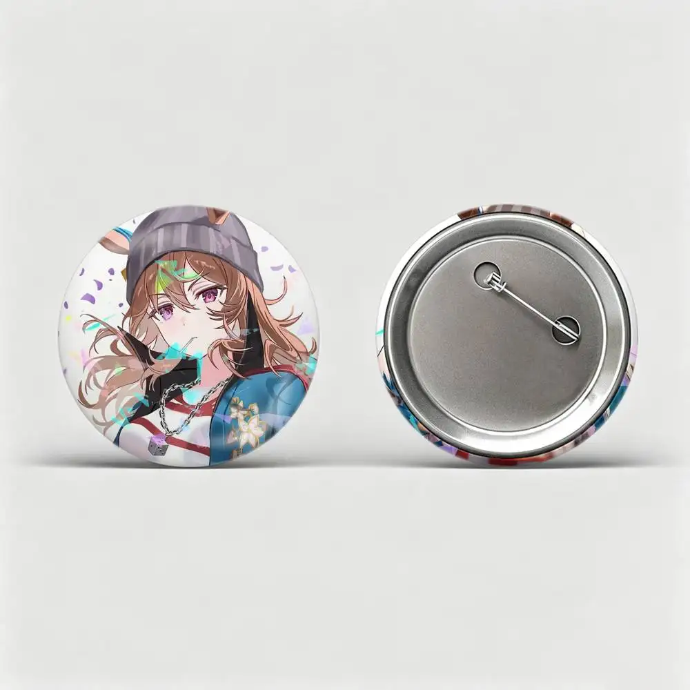 N-Nakayama Festa Umamusume Badges Creative Tinplate Round Button PinsBrooch Badge Clothes Backpack Custom